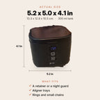 Actual size: 5.2 x 5.0 x 4.1 inches, 13.3 x 12.8 x 10.5 cm, 300 ml stainless steel tank