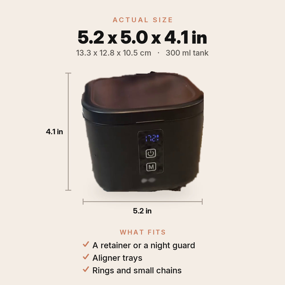 Actual size: 5.2 x 5.0 x 4.1 inches, 13.3 x 12.8 x 10.5 cm, 300 ml stainless steel tank